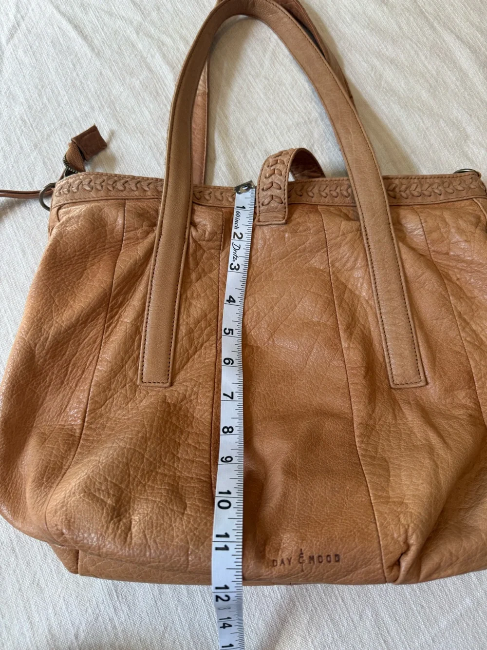 Day & Mood Leather Tassel Slouchy Boho Hobo Shoulder Bag Purse in Tan